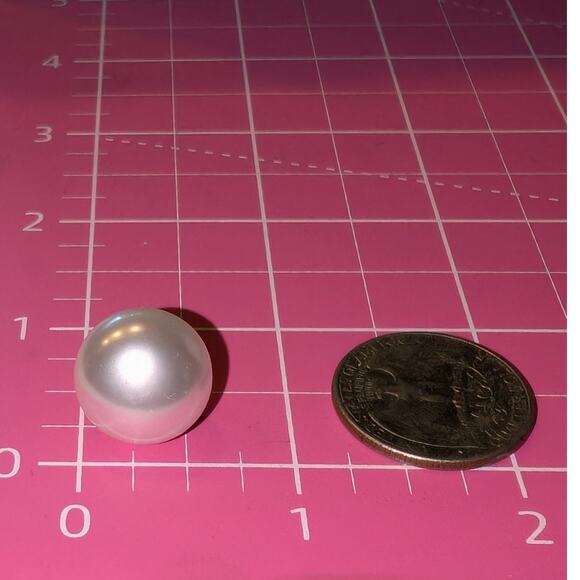Extra Large Classic Timeless Faux Pearl Post Earrings - Picture 3 of 5